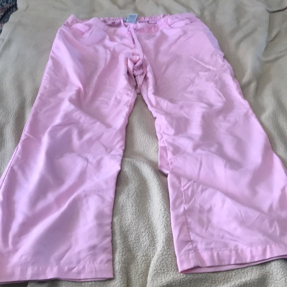 Greys Anatomy pink bootcut scrub bottoms